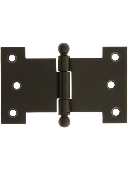 Solid-Brass Parliament Hinge with Ball Tips - 2 1/2 inch by 4 inch in Oil-Rubbed Bronze.